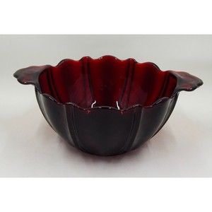 Anchor Hocking Oyster and Pearl Ruby Red Small Bowl Candy Dish